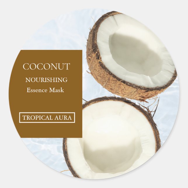 Étiquette de masque facial au coco (Devant)