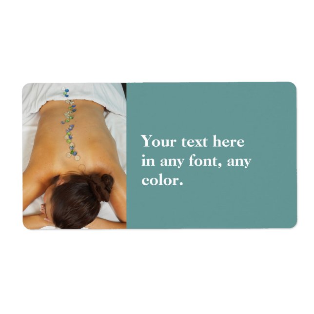 Étiquette de massage de pierre cool (Devant)