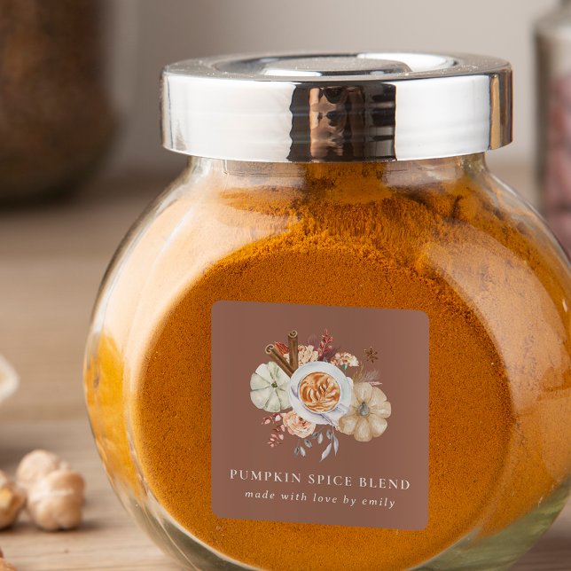 Étiquette de mélange de saveur de citrouille épicé (Créateur téléchargé)