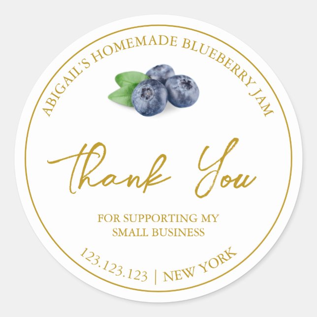 Étiquette de Merci de confiture de bleuet maison s (Devant)
