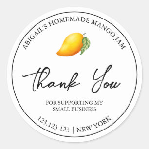 Étiquette de Merci de confiture Mango simple fait