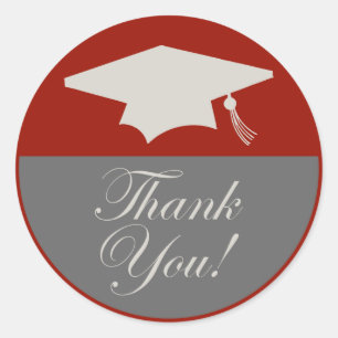 Étiquette de Merci de diplôme classique (Maroon)