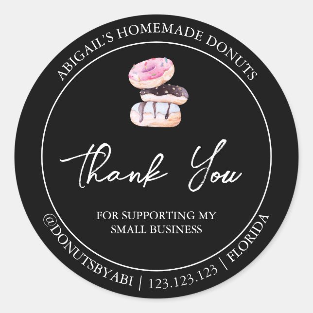 Étiquette de Merci de Donut maison simple (Devant)