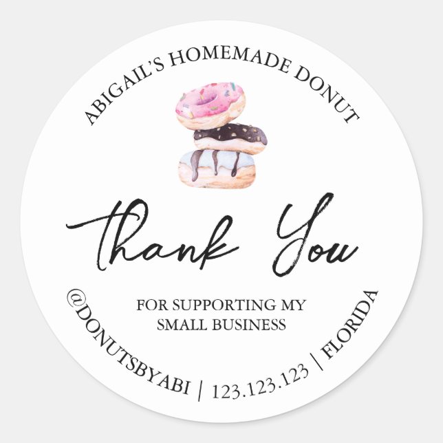 Étiquette de Merci de Donut maison simple (Devant)