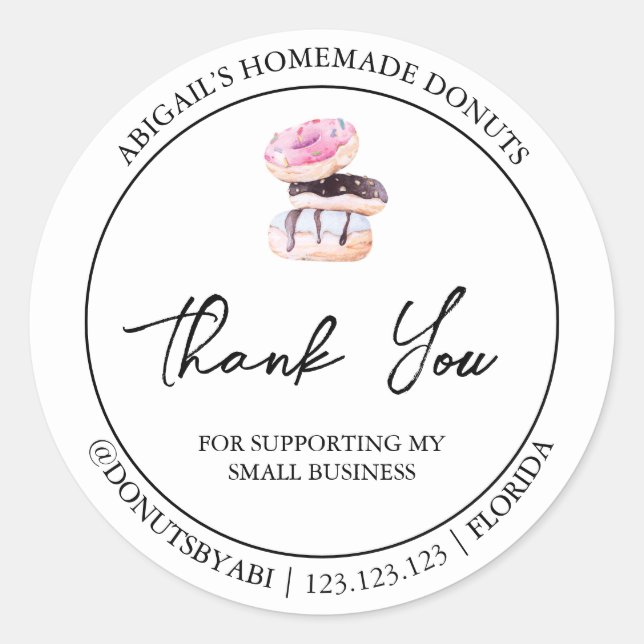 Étiquette de Merci de Donut maison simple (Devant)