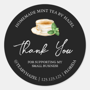 Étiquette de Merci de thé à la menthe maison simpl