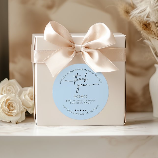 Étiquette de Merci Dusty Blue personnalisé (Custom Dusty Blue Sticker Thank You Label)