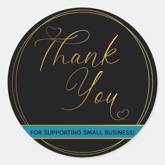 Étiquette de Merci en or lisse (Devant)