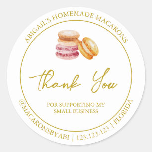 Étiquette de Merci Macaron maison simple
