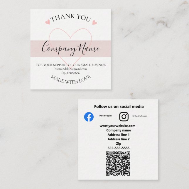 Étiquette de MERCI maison personnalisé (Devant / Derrière)