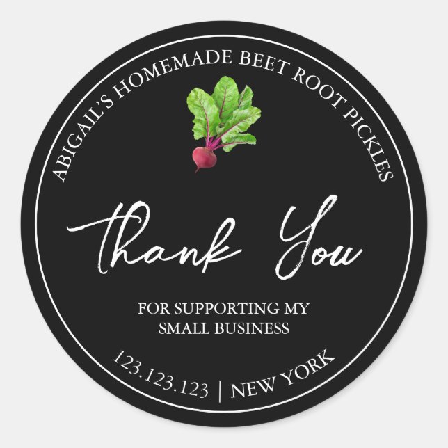 Étiquette de Merci simple à la racine de betterave (Devant)