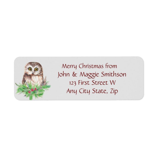 Étiquette de message personnalisé Christmas Cute O (Devant)