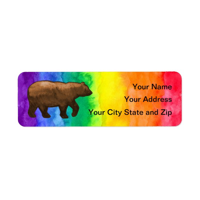 Étiquette de messagerie Brown Bear sur Rainbow Was (Devant)