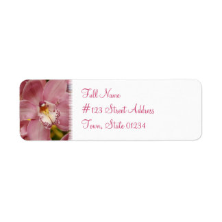 Étiquette de messagerie de l'orchidée rose