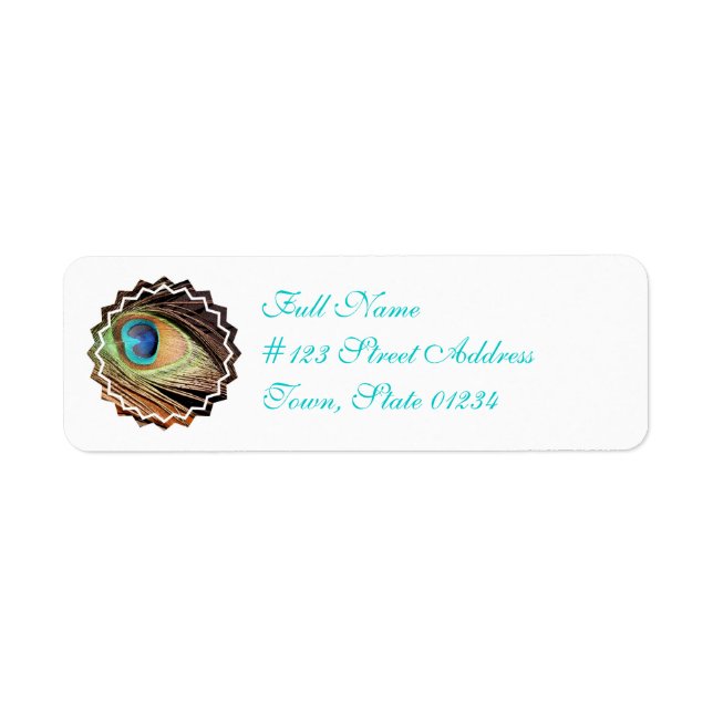 Étiquette de messagerie Peacock Feather (Devant)