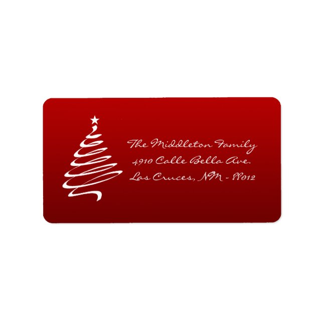 étiquette de messagerie XMAS blanc rouge de 1,25 p (Devant)