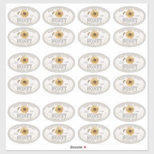 étiquette de miel 3 x 2 pouces tournesol et abeill