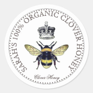 Étiquette de miel de la Reine Bee