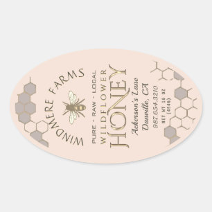 Étiquette de miel de Queenline 16/32oz abeille de 