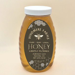 Étiquette de miel Queenline 16/32oz abeille à miel