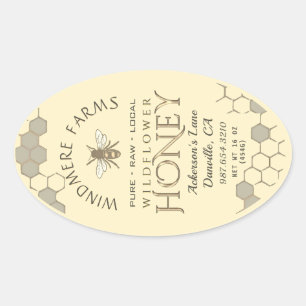 Étiquette de miel Queenline 16/32oz Abeille de mie