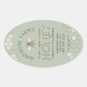 Étiquette de miel Queenline 16/32oz Honeycomb Bee 