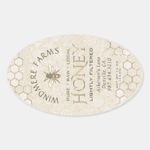 Étiquette de miel Queenline 16/32oz Honeycomb Bee 