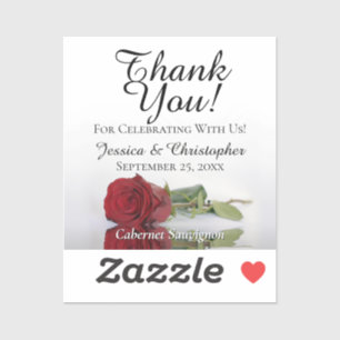 Étiquette de mini-bouteille de mariage Red Rose Th
