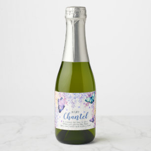 Étiquette de mini Champagne Customisé au papillo