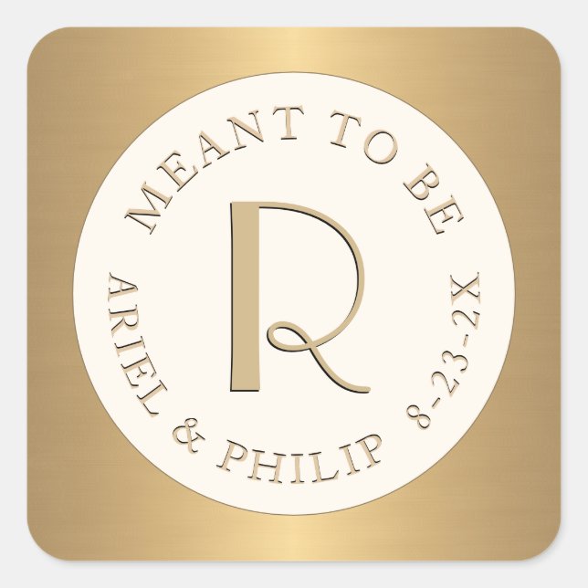 Étiquette de mini monogramme prévue pour la date d (Devant)