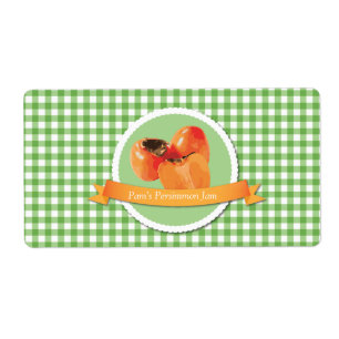 Étiquette de mise en boîte de confiture de kaki