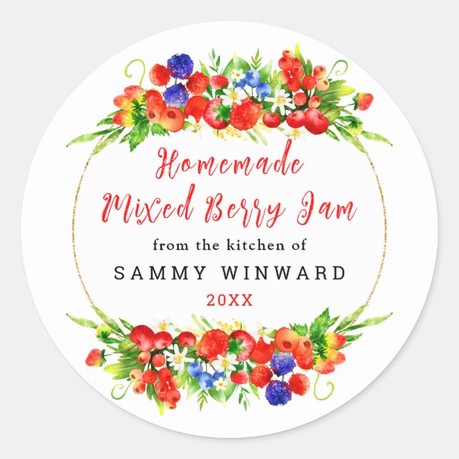 Étiquette de mise en conserve de confiture de baie (Devant)