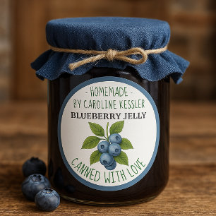 Étiquette de mise en conserve de gelée de myrtille