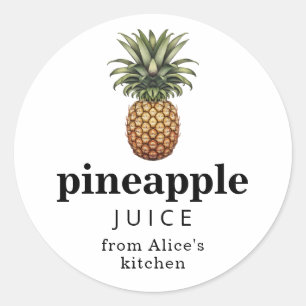 Étiquette de mise en conserve de jus d'ananas