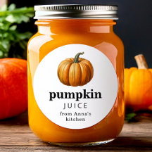 Étiquette de mise en conserve de jus de citrouille