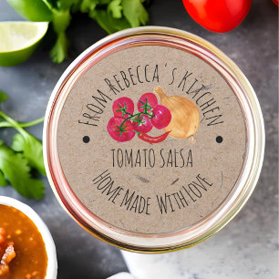 Étiquette de mise en conserve de salsa maison pers