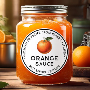 Étiquette de mise en conserve de sauce à l'orange 