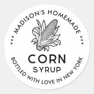 Étiquette de mise en conserve de sirop de maïs noi