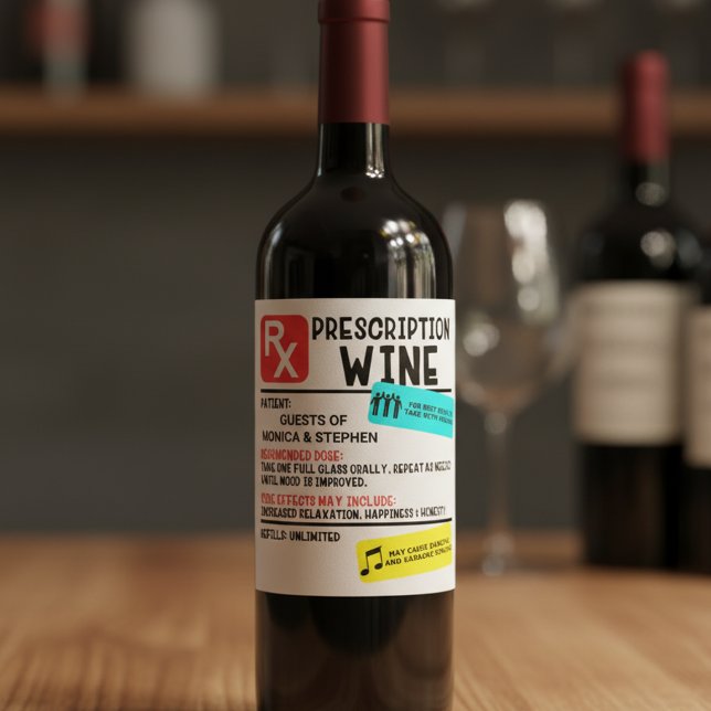 Étiquette de mise en garde amusante pour vin de pr (Créateur téléchargé)