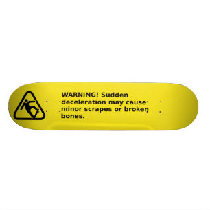 Étiquette de mise en garde de planche à roulette