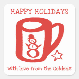 Étiquette de Noël à partir de pour Mug Doodle Noël