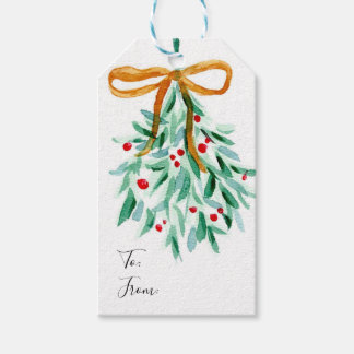 Étiquette de Noël au gui
