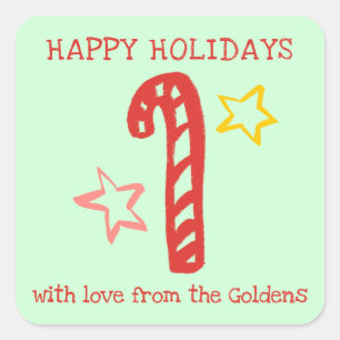 Étiquette de Noël CANNE EN BONBON Doodle De À