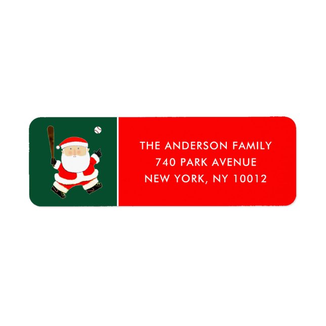 Étiquette de Noël de baseball (Devant)