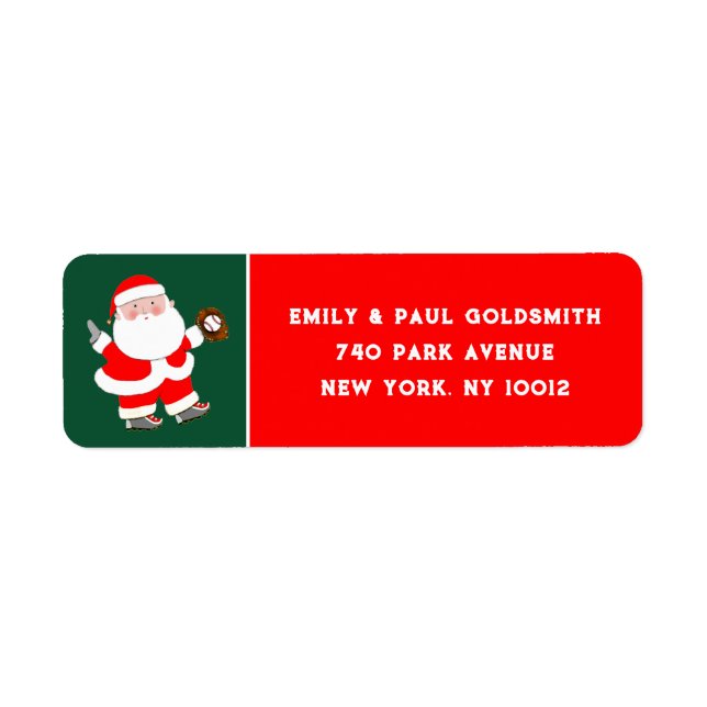 Étiquette de Noël de baseball (Devant)