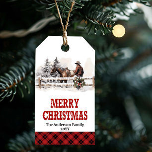 Étiquette de Noël personnalisable pour ferme de ca