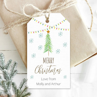 Étiquette de Noël personnalisée avec illustrations