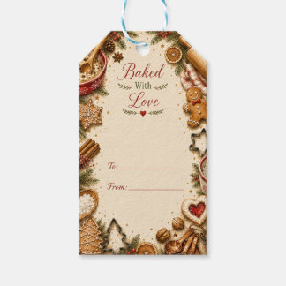 Étiquette de Noël pour cadeau fait avec amour