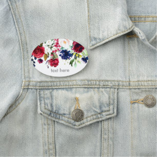 étiquette de nom classique d'aquarelle rouge flora