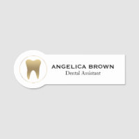 Étiquette de nom de l'assistant dentaire Gold